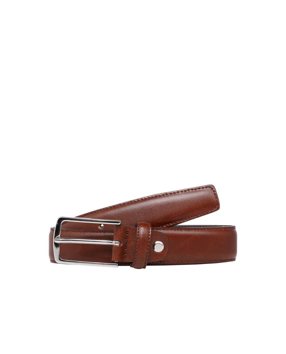 Christopher Cognac Leather Belt Jack & Jones